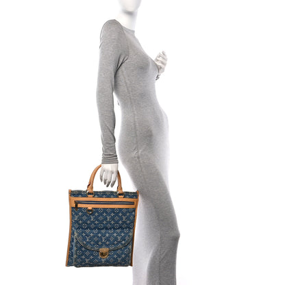 Louis Vuitton Monogram Denim Sac Plat Blue 3 of 12