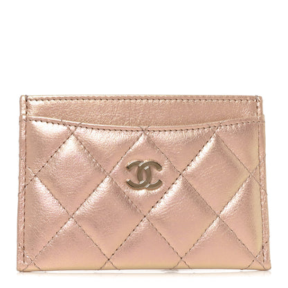 Chanel Iridescent Calfskin Quilted Card Holder Pink 1 of 8