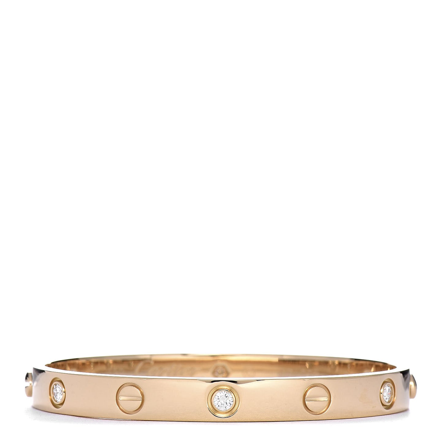 18K Yellow Gold 6 Diamond LOVE Bracelet 16