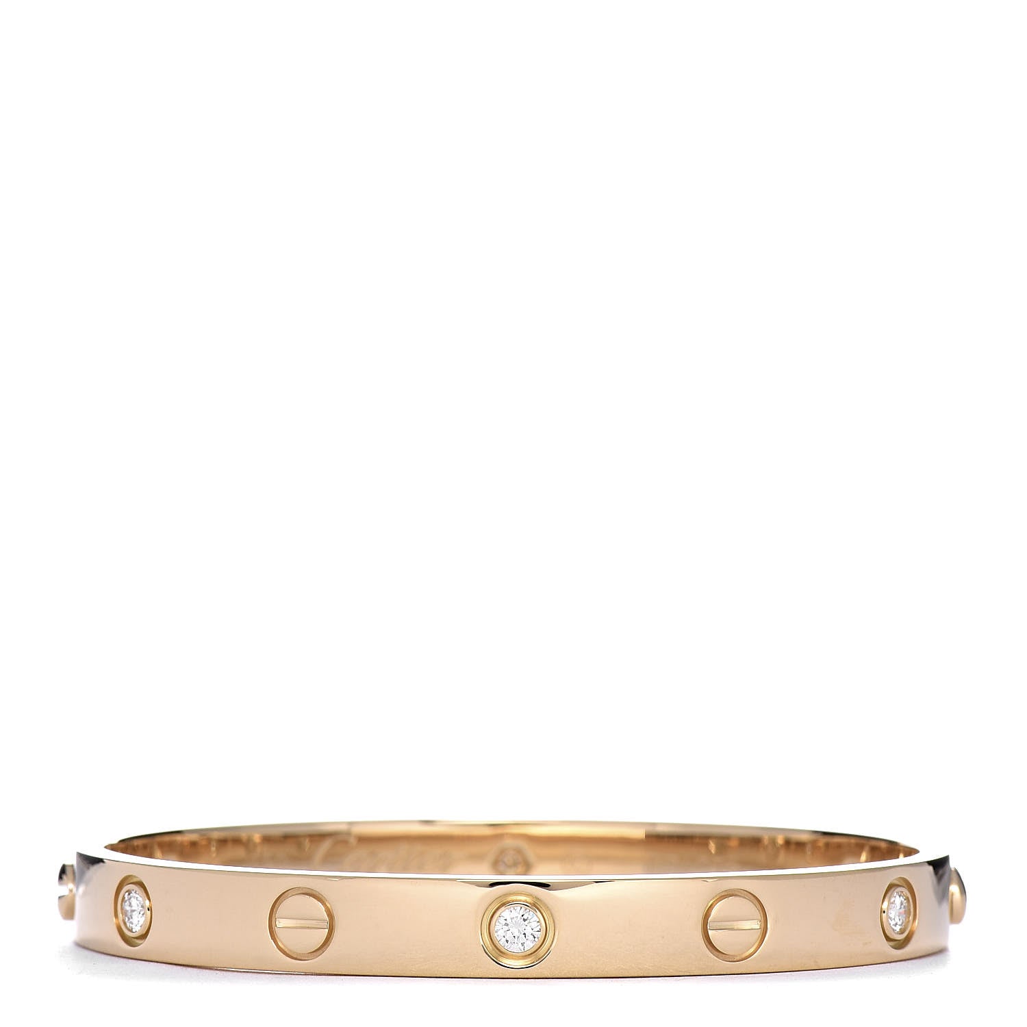 Cartier 18K Yellow Gold 6 Diamond LOVE Bracelet 16 1 of 7