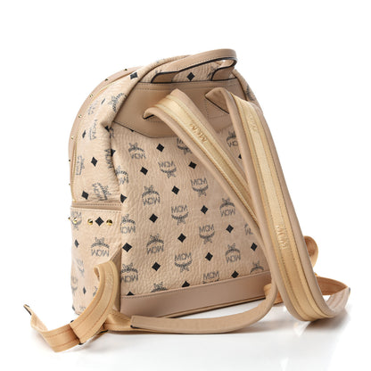 MCM Visetos Small Stud Stark Backpack Beige 3 of 10