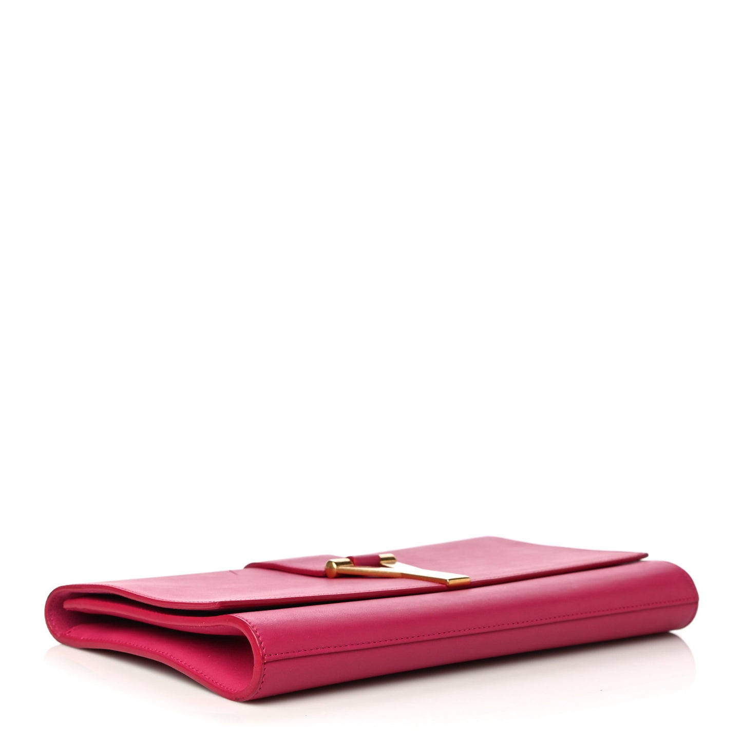 Calfskin Classic Y Ligne Clutch Fuchsia