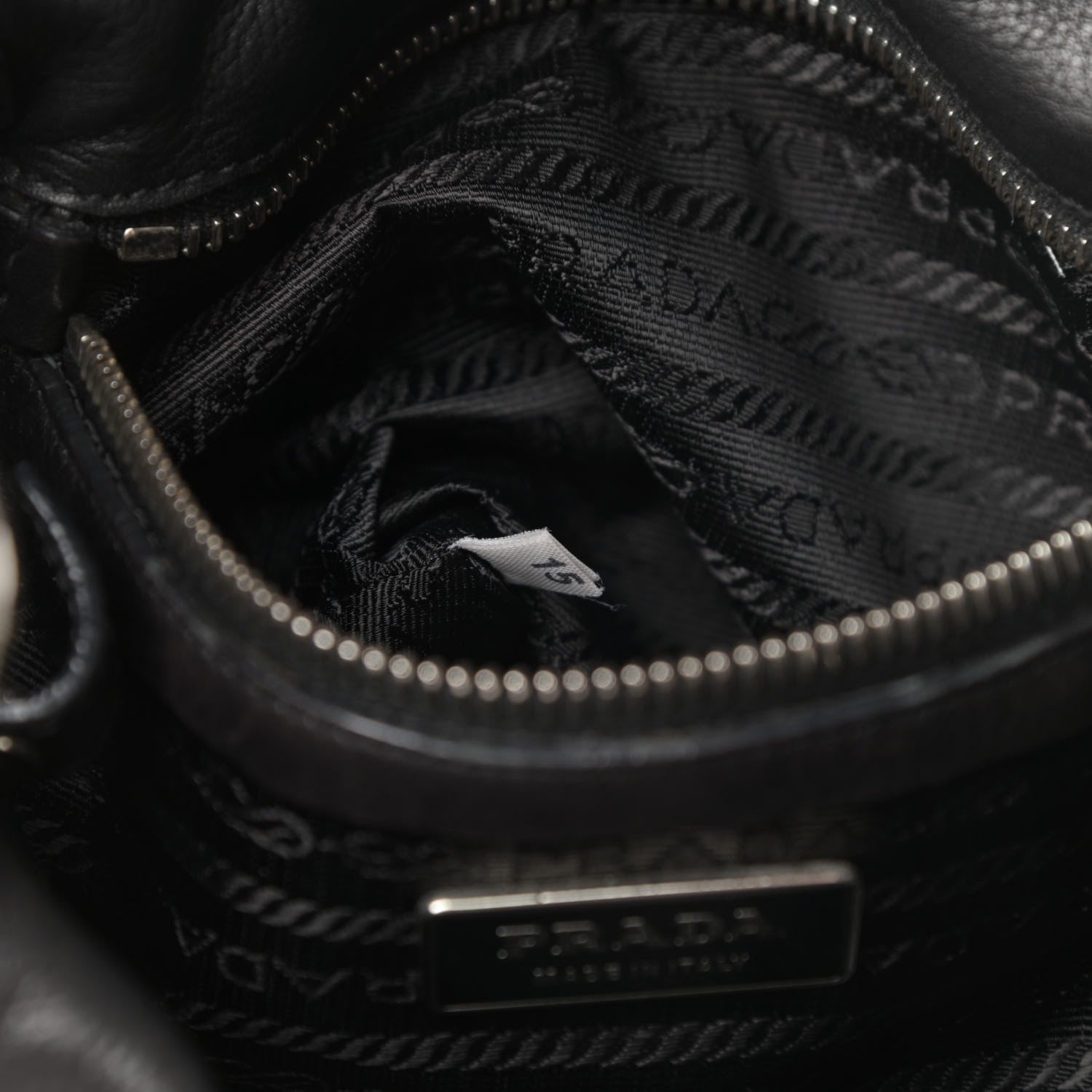 Prada Soft Calfskin Tessuto Nylon Shoulder Bag Black 7 of 16