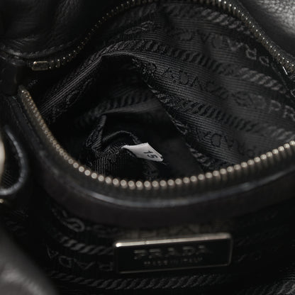 Prada Soft Calfskin Tessuto Nylon Shoulder Bag Black 7 of 16