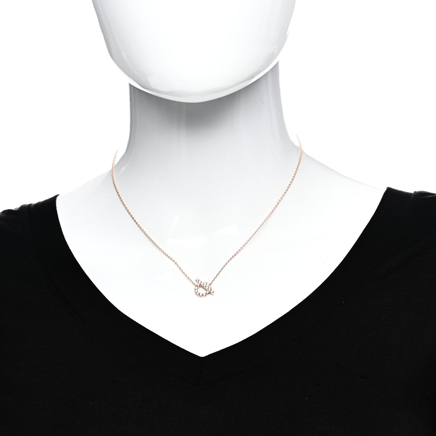 18K Rose Gold Diamond Finesse Pendant Necklace