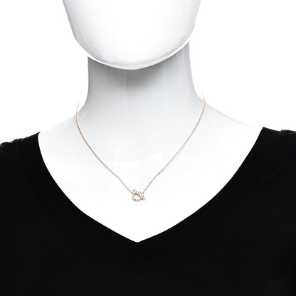 Hermes 18K Rose Gold Diamond Finesse Pendant Necklace 2 of 5