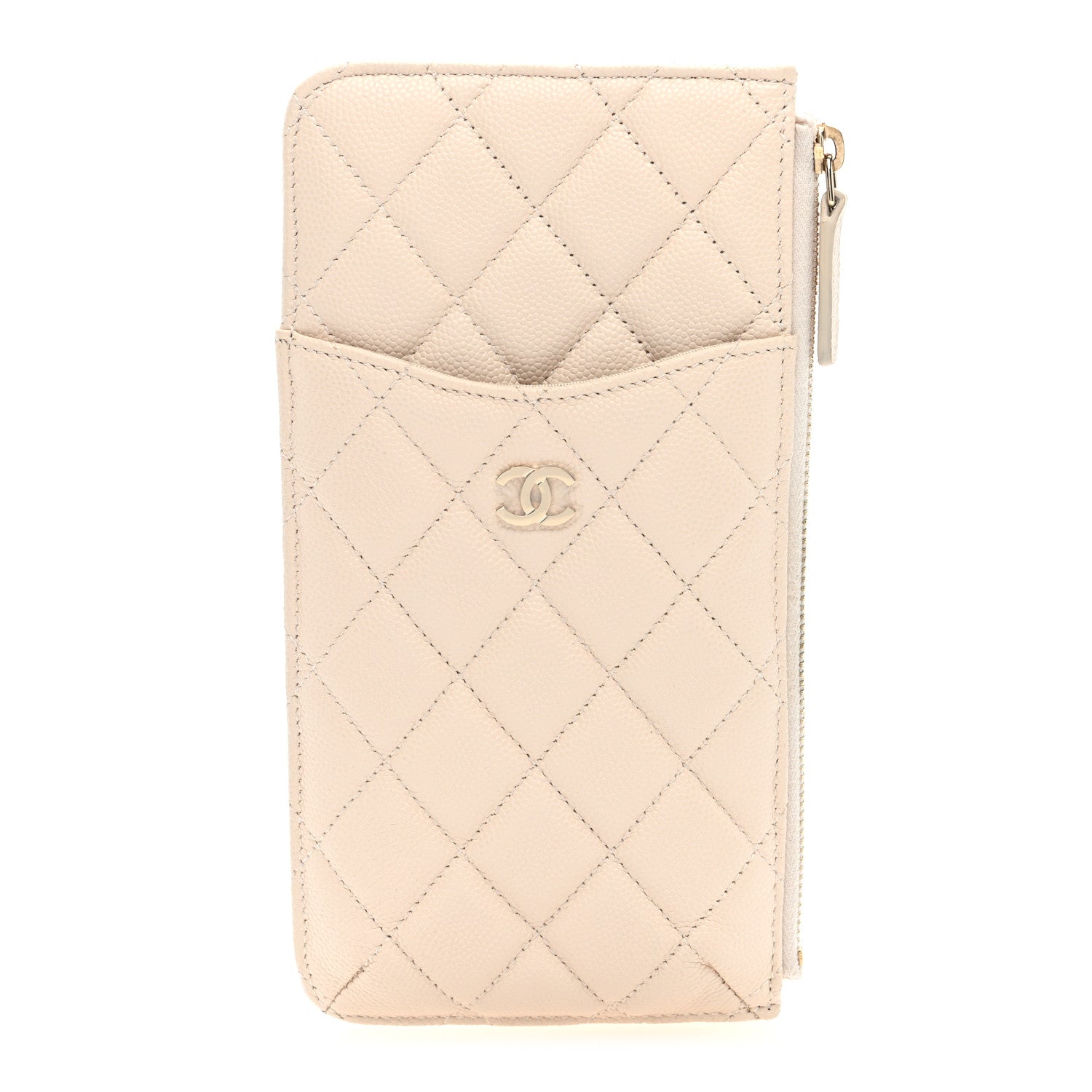 Chanel Caviar Quilted Classic iPhone Pouch Light Beige 1 of 7