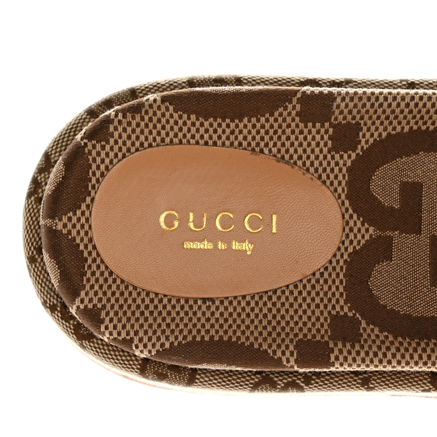 Monogram Maxi GG Angelina Platform 55mm Slide Sandals 40 Camel Ebony