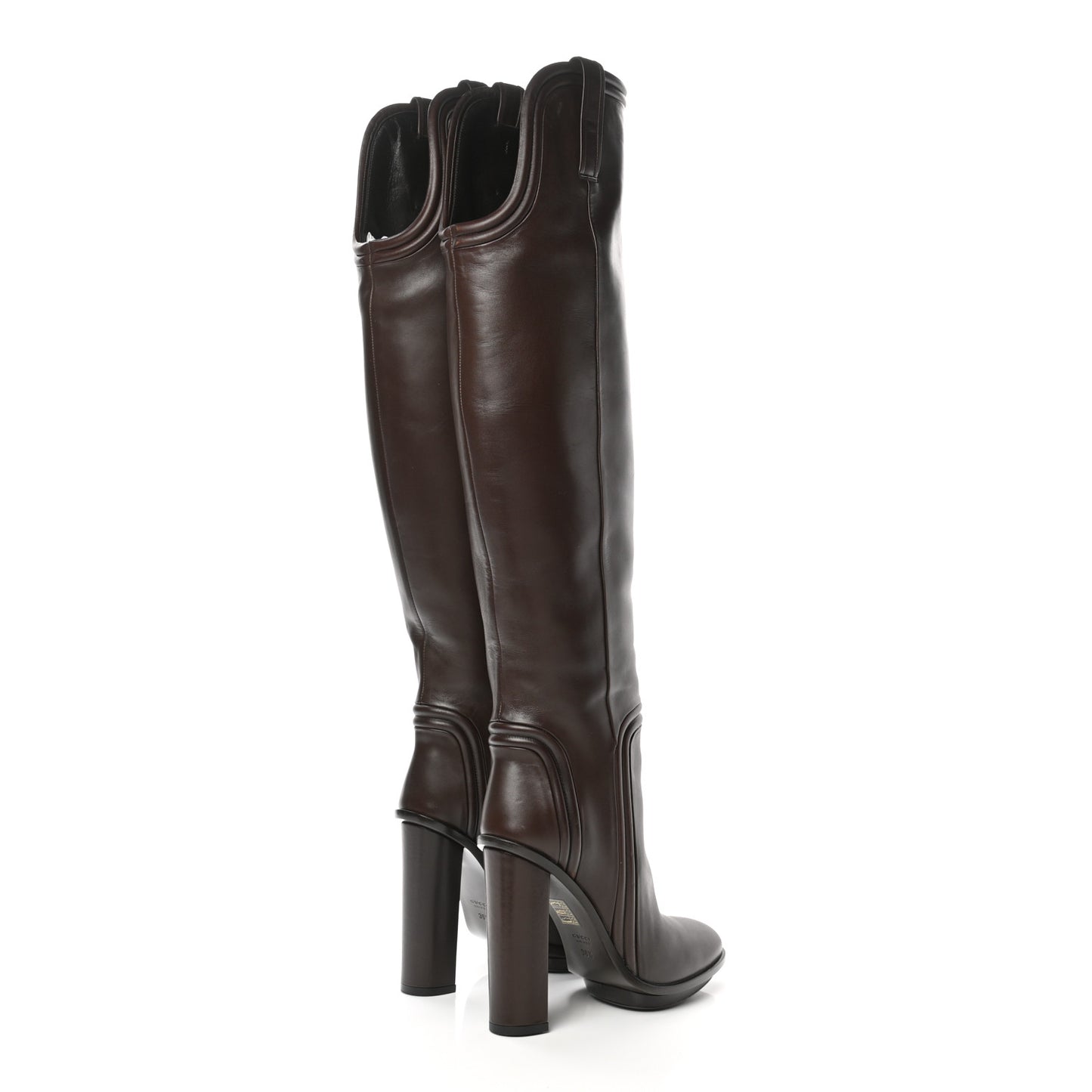 Calfskin Lifford Knee High Boots 38.5 Brown