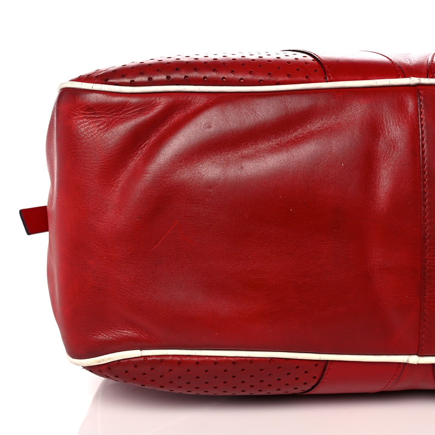 Vitello Drive Perforated Bowling Bag Fuoco