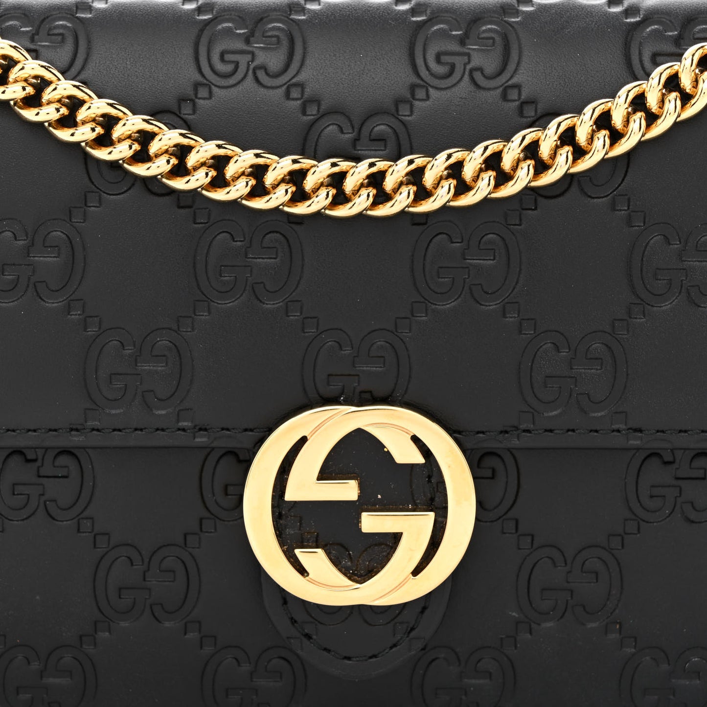Guccissima Icon Chain Wallet Black