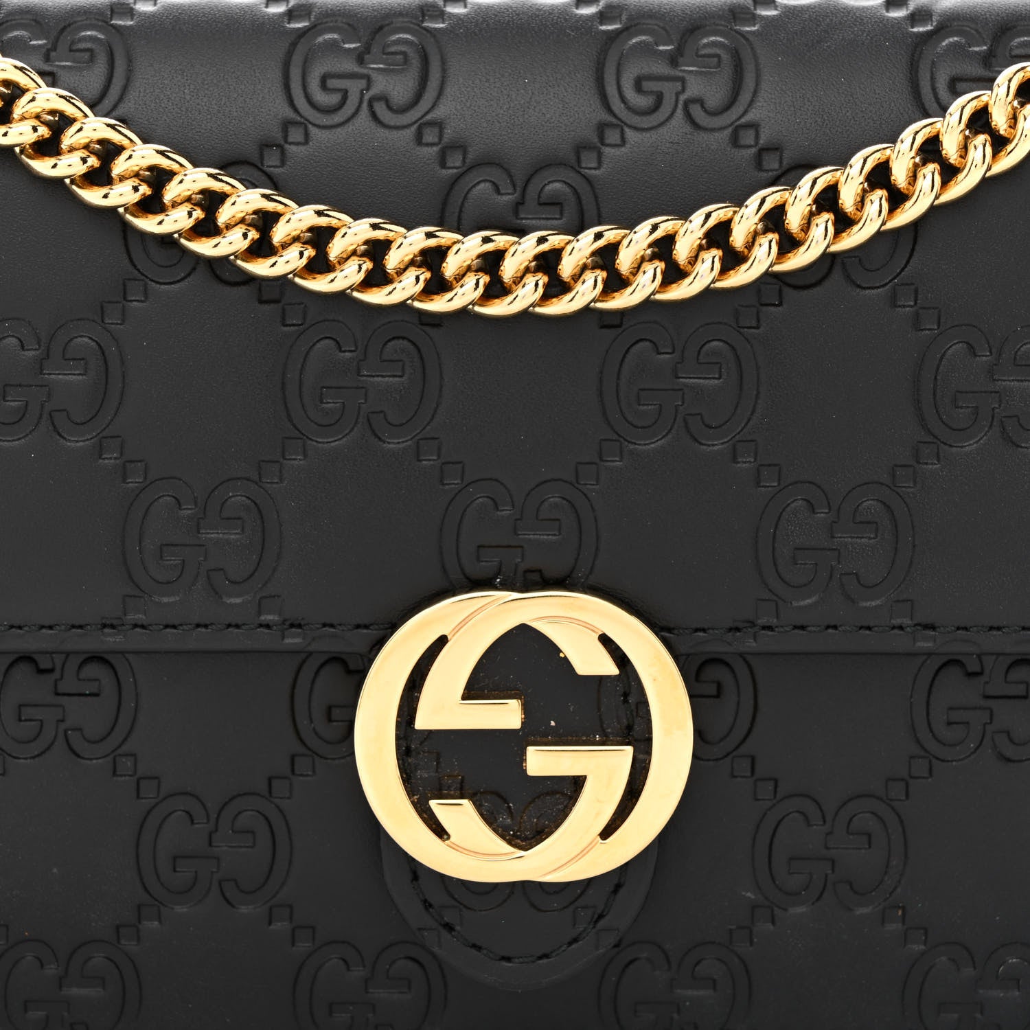 Gucci Guccissima Icon Chain Wallet Black 8 of 10