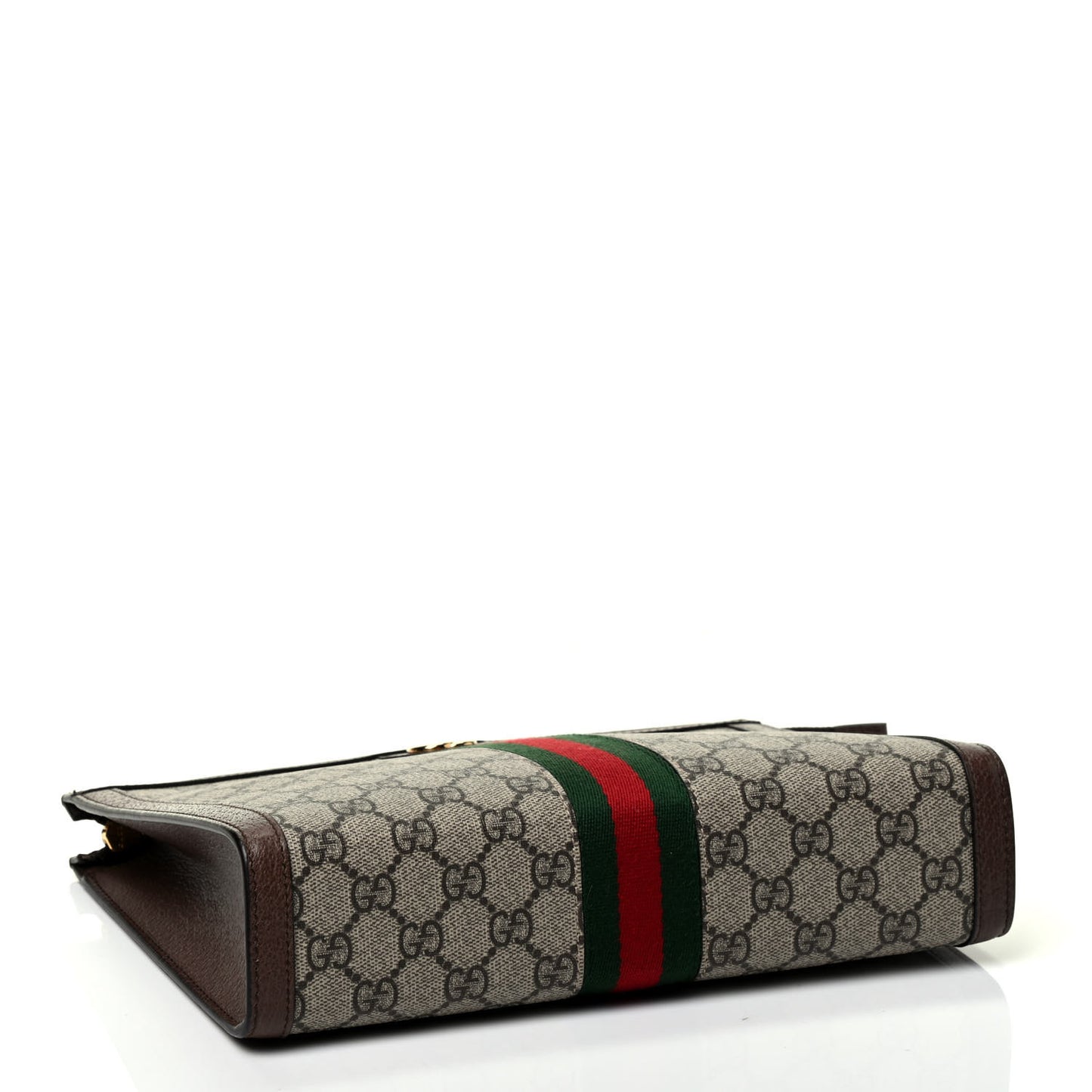 GG Supreme Monogram Web Ophidia Pouch Brown