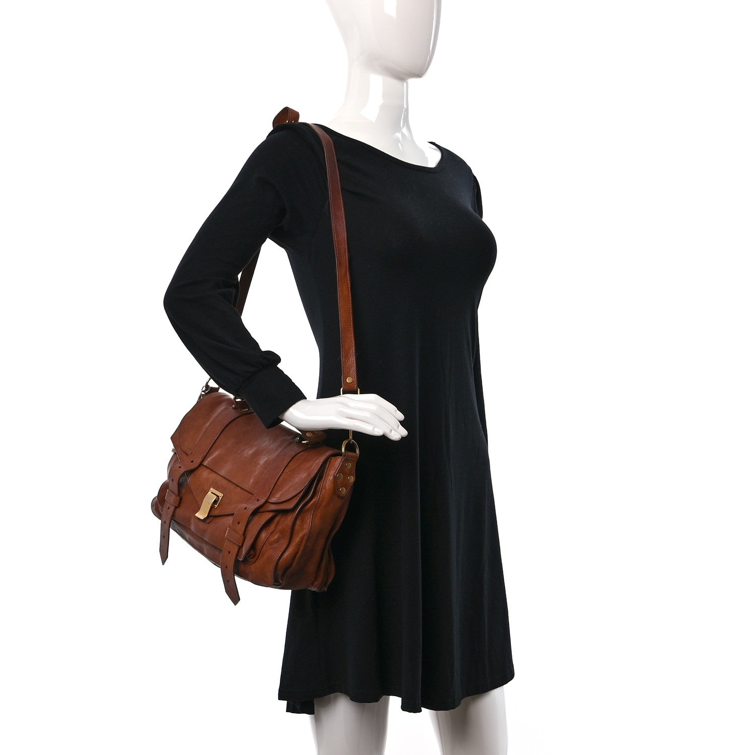 Proenza Schouler Lambskin Medium PS1 Satchel Saddle 2 of 13