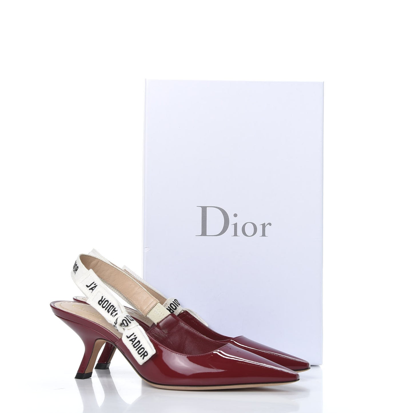Patent Ribbon J'Adior Slingback 65mm Pumps 36.5 Scarlet