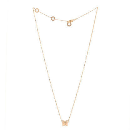 Bulgari 18K Rose Gold Diamond Small B.Zero1 Pave Pendant Necklace 3 of 9
