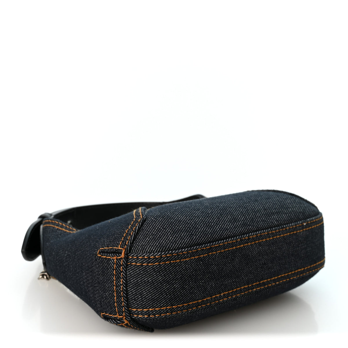 Alexander McQueen Denim Mini The Jeweled Hobo Blue 4 of 10