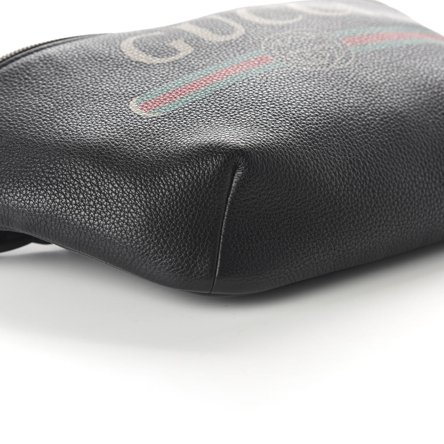 Grained Calfskin Logo Belt Bag Black