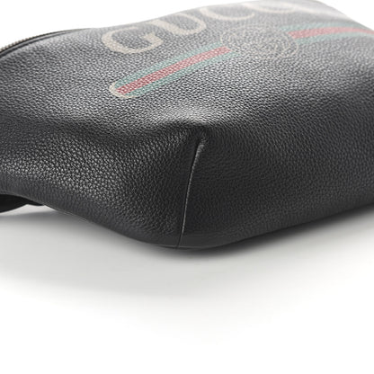 Gucci Grained Calfskin Logo Belt Bag Black 6 of 10