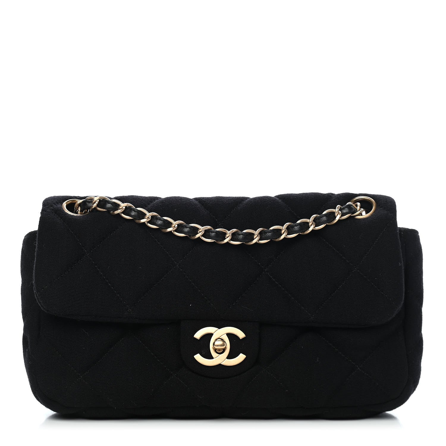 Chanel Jersey Quilted Medium Single Flap Black 1 of 8