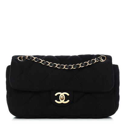 Chanel Jersey Quilted Medium Single Flap Black 1 of 8