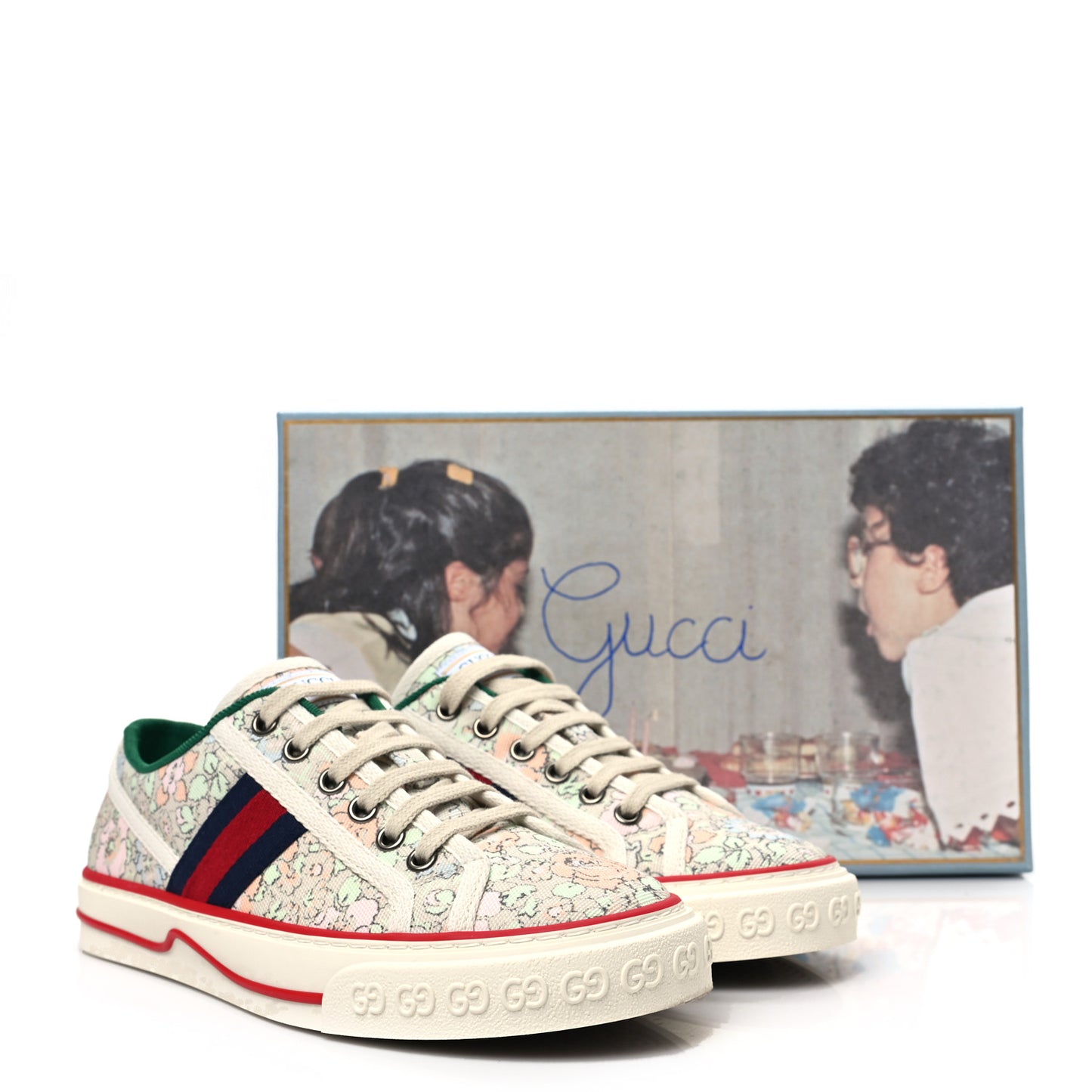 X LIBERTY OF LONDON Canvas Web Tracy Print Womens 1977 Tennis Sneakers 37 Mint Peach Mystic White