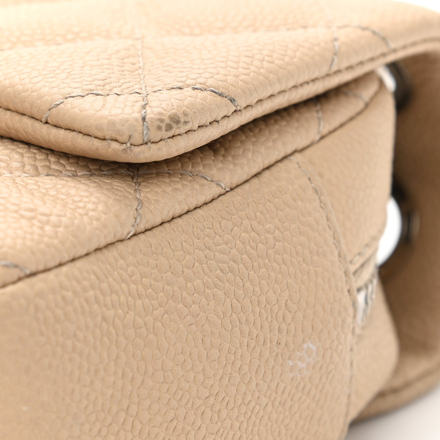 Caviar Quilted Medium Easy Flap Beige