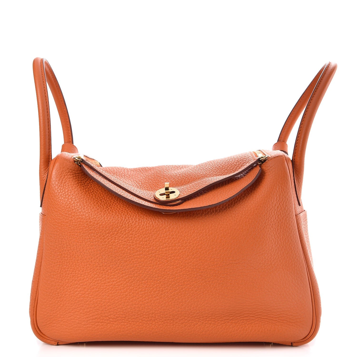 Hermes Taurillon Clemence Lindy 30 Orange 1 of 12