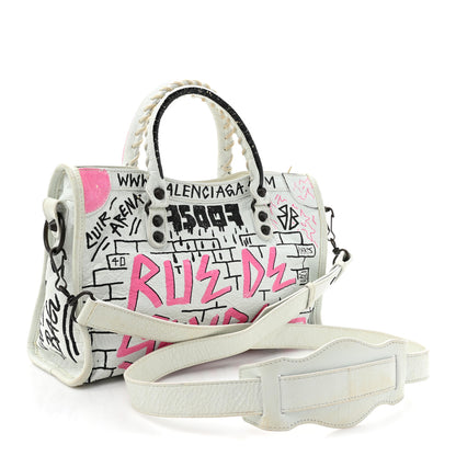 Balenciaga Agneau Graffiti All Over Classic Hardware S City White Multicolor 4 of 18