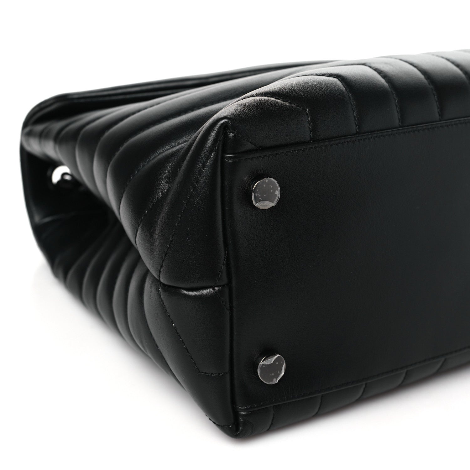 Saint Laurent Calfskin Y Quilted Monogram Monochrome Large Loulou Chain Satchel Black 9 of 11