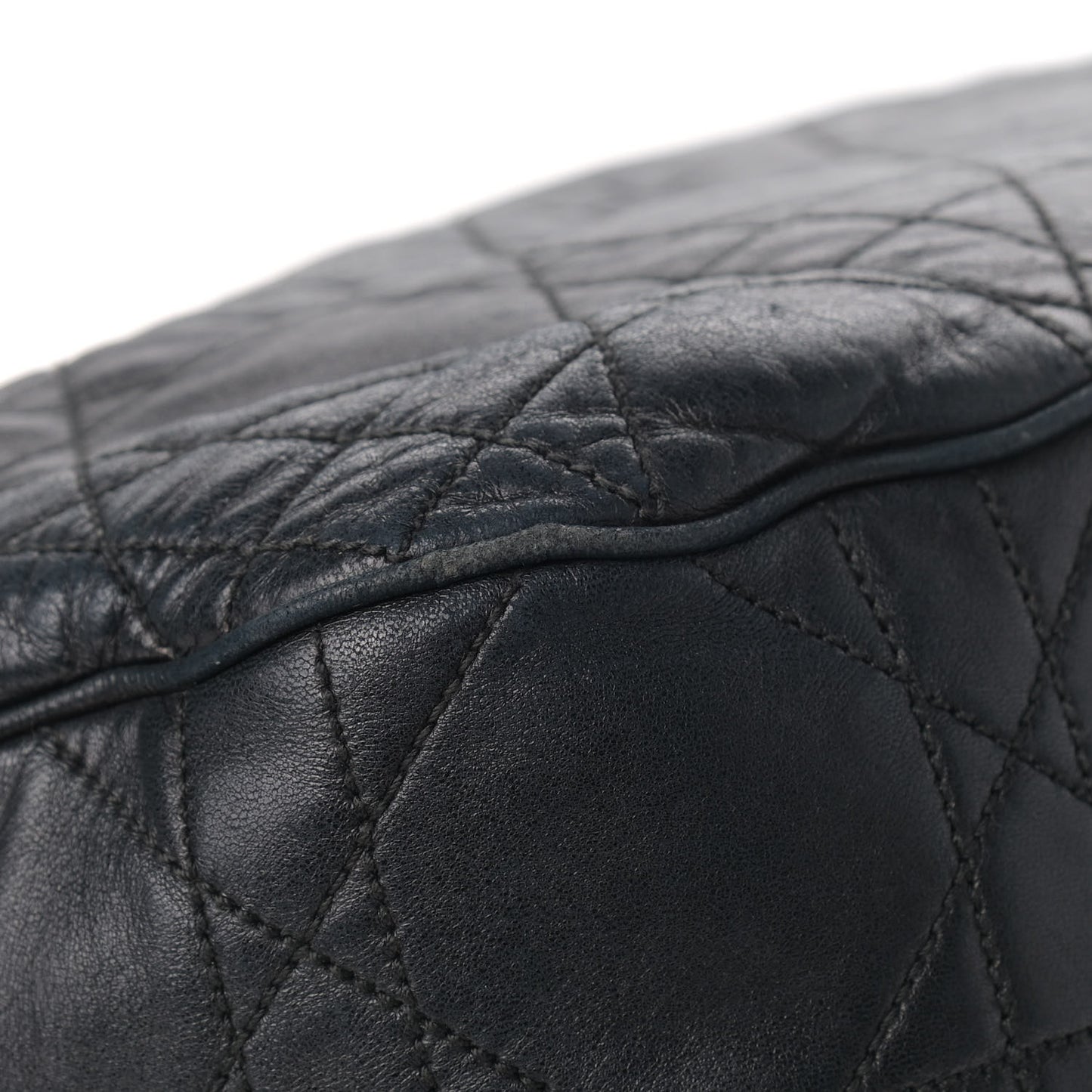 Lambskin Cannage Drawstring Bag Black