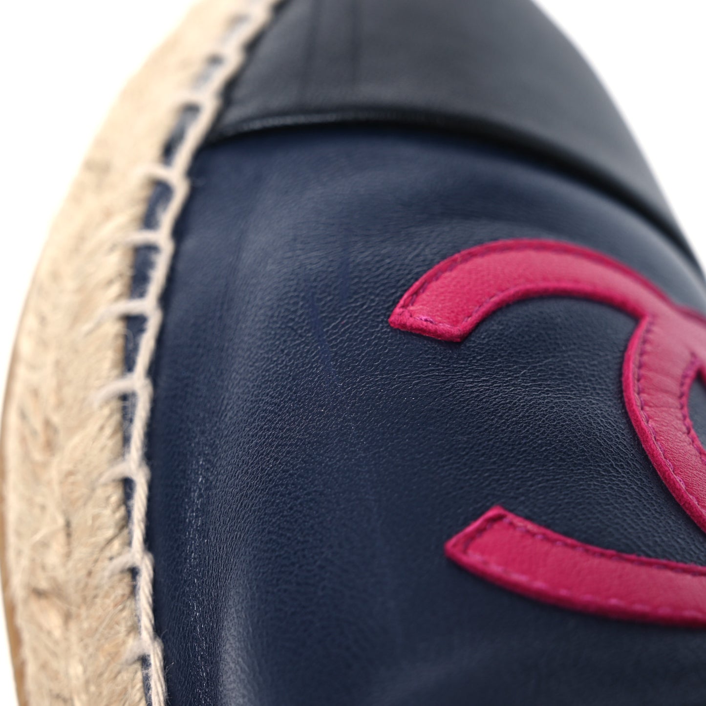Lambskin CC Espadrilles 38 Navy Fuchsia Black