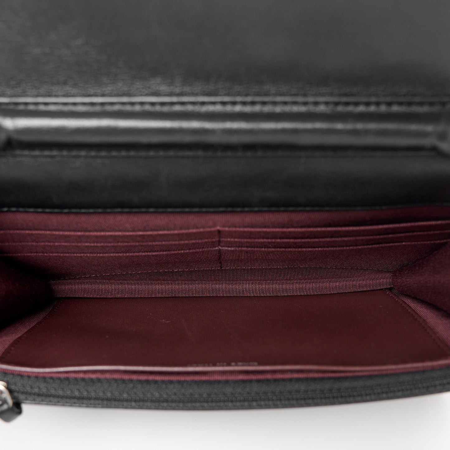 Lambskin Quilted Wallet On Chain WOC Black