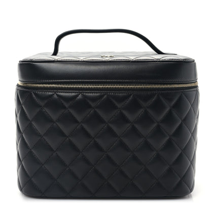 Chanel Lambskin Quilted Large Vanity Pouch Black 1 of 9