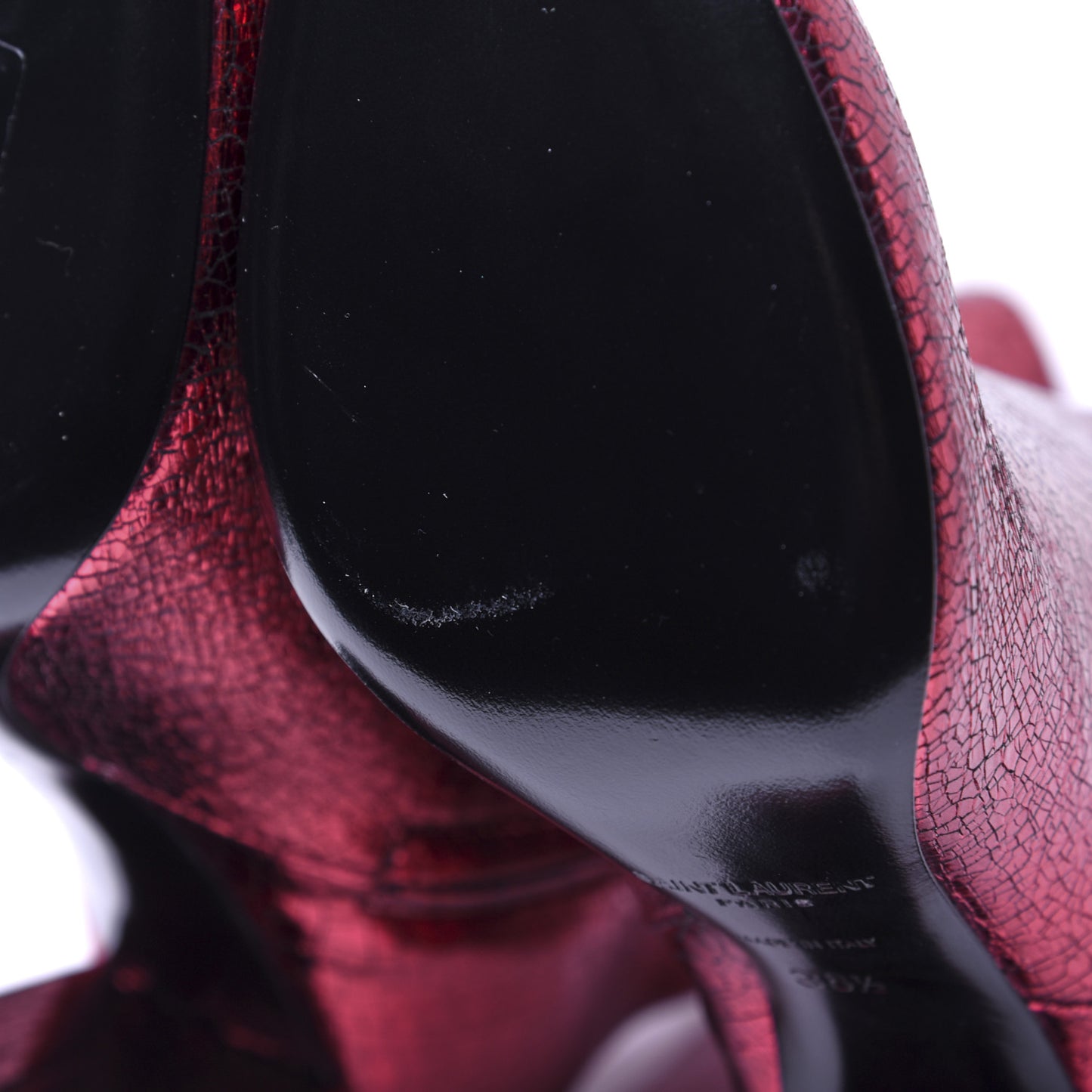 Metallic Crackled Lou 95 Zip Bootie 36.5 Elect