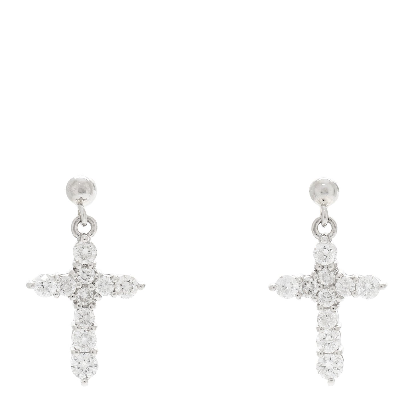 Platinum Diamond .50ctw Cross Drop Earrings