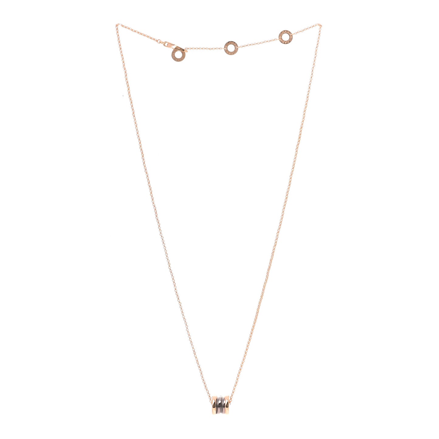 18K Rose Gold Cermet Small B.Zero1 Pendant Necklace