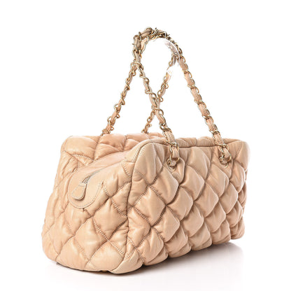 Chanel Lambskin Bubble Quilt Bowler Beige 3 of 14