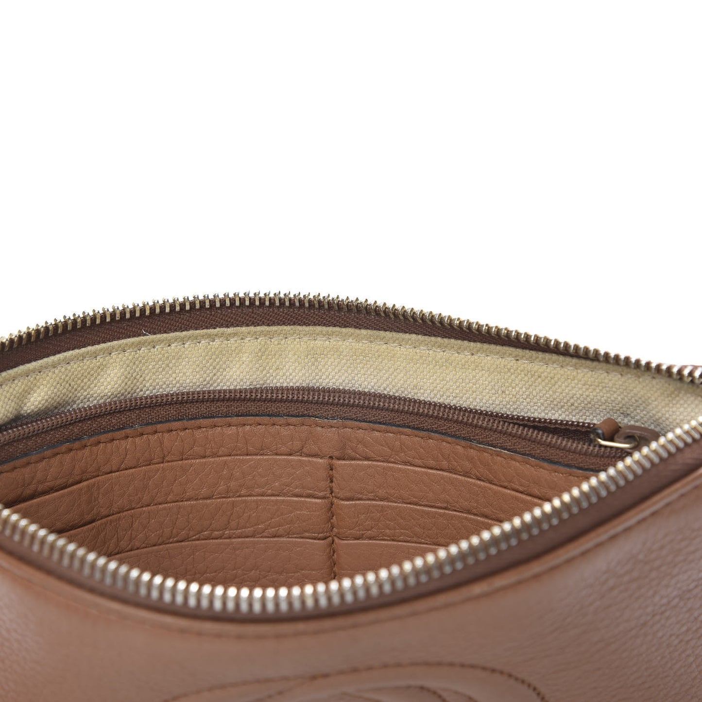 Pebbled Calfskin Soho Wristlet Camelia