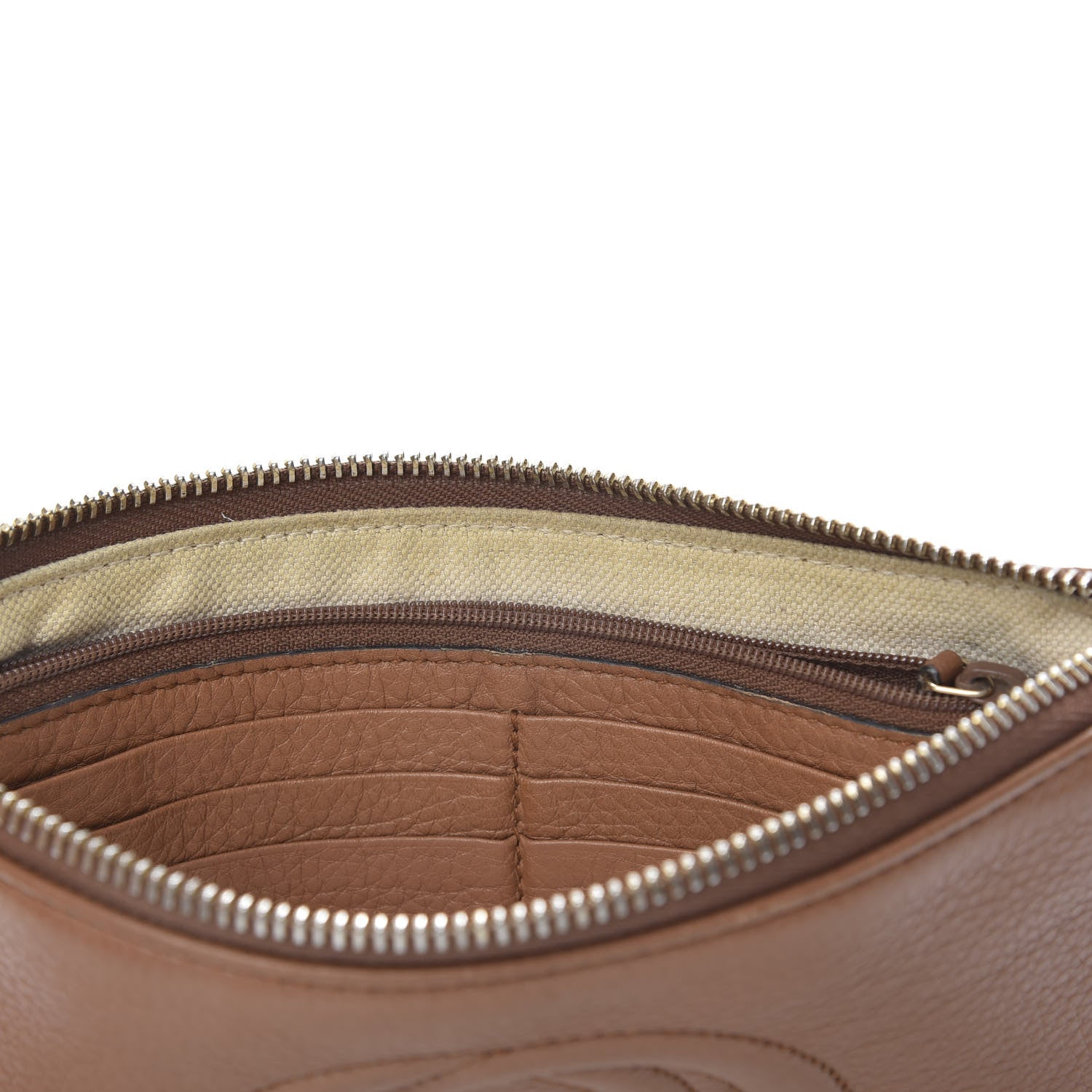Gucci Pebbled Calfskin Soho Wristlet Camelia 9 of 14
