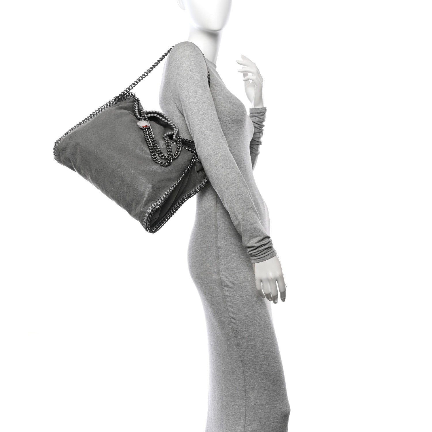 Stella McCartney Shaggy Deer Falabella Fold Over Tote Grey 2 of 10