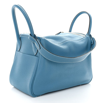 Hermes Taurillon Clemence Lindy 30 Bleu Jean 3 of 11