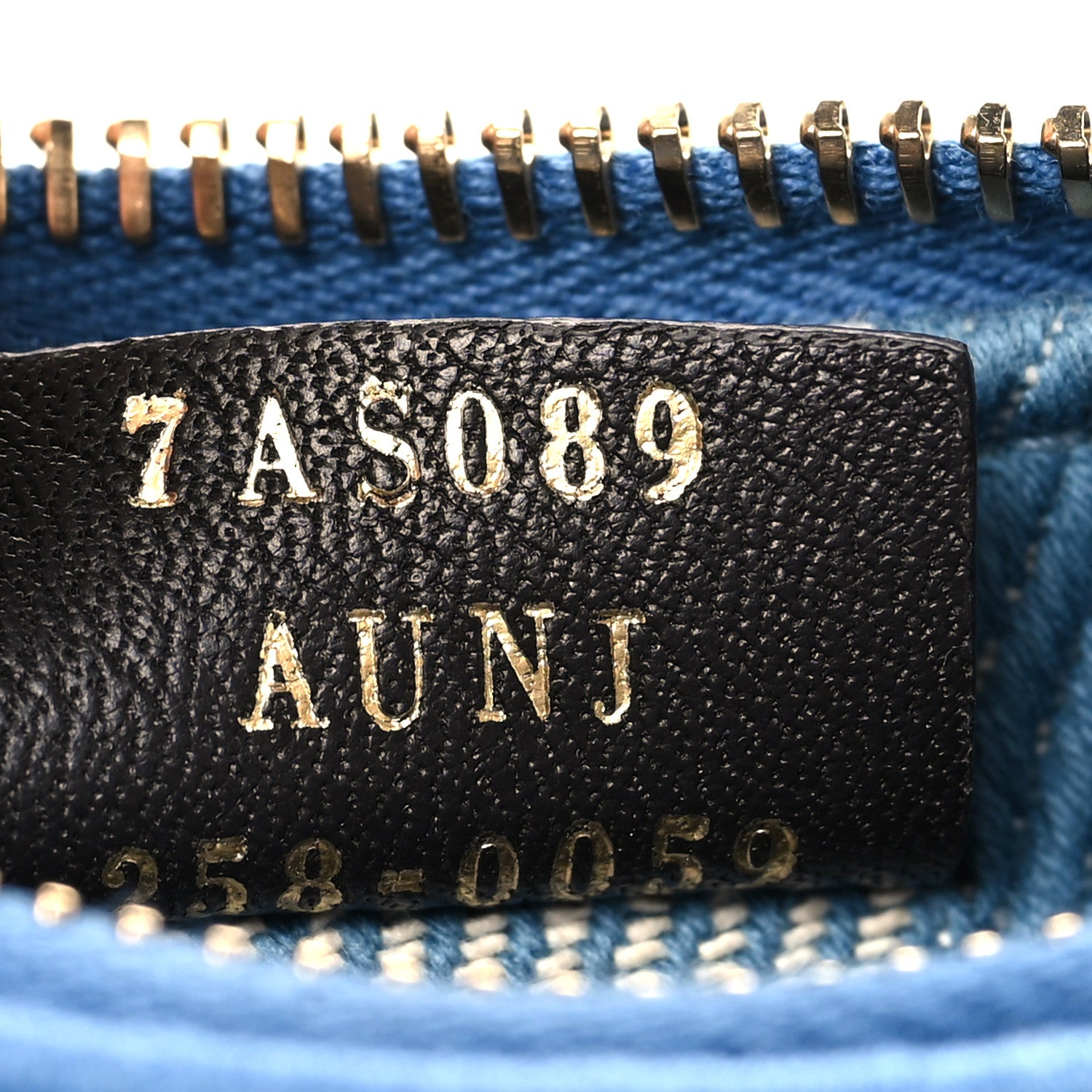 Fendi Denim Effect Fabric Jacquard FF 1974 Nano Fendigraphy Hobo Charm Blue White 7 of 10