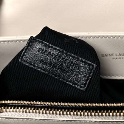 Saint Laurent Calfskin Y Quilted Monogram Medium Loulou Chain Satchel Blanc Vintage 8 of 17