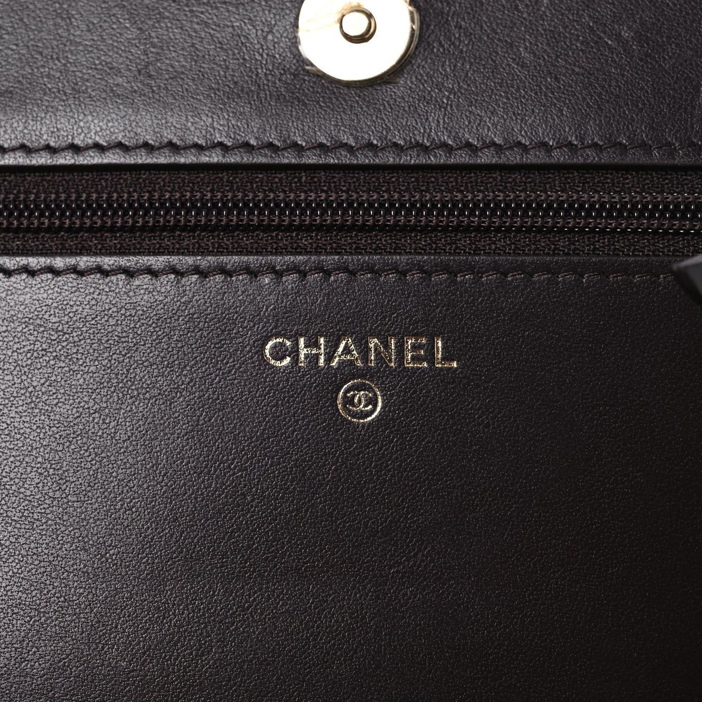 Caviar Quilted Boy Wallet On Chain WOC Dark Brown