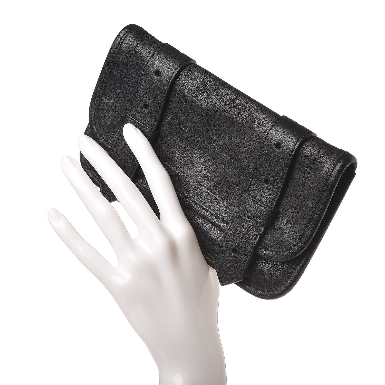 Proenza Schouler Lambskin PS1 Pochette Clutch Black 2 of 12