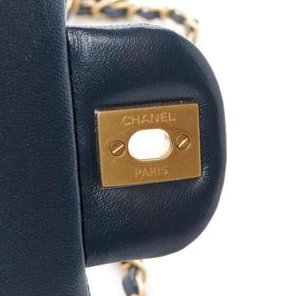 Chanel Washed Denim Quilted Mini Rectangular Flap Blue 7 of 12