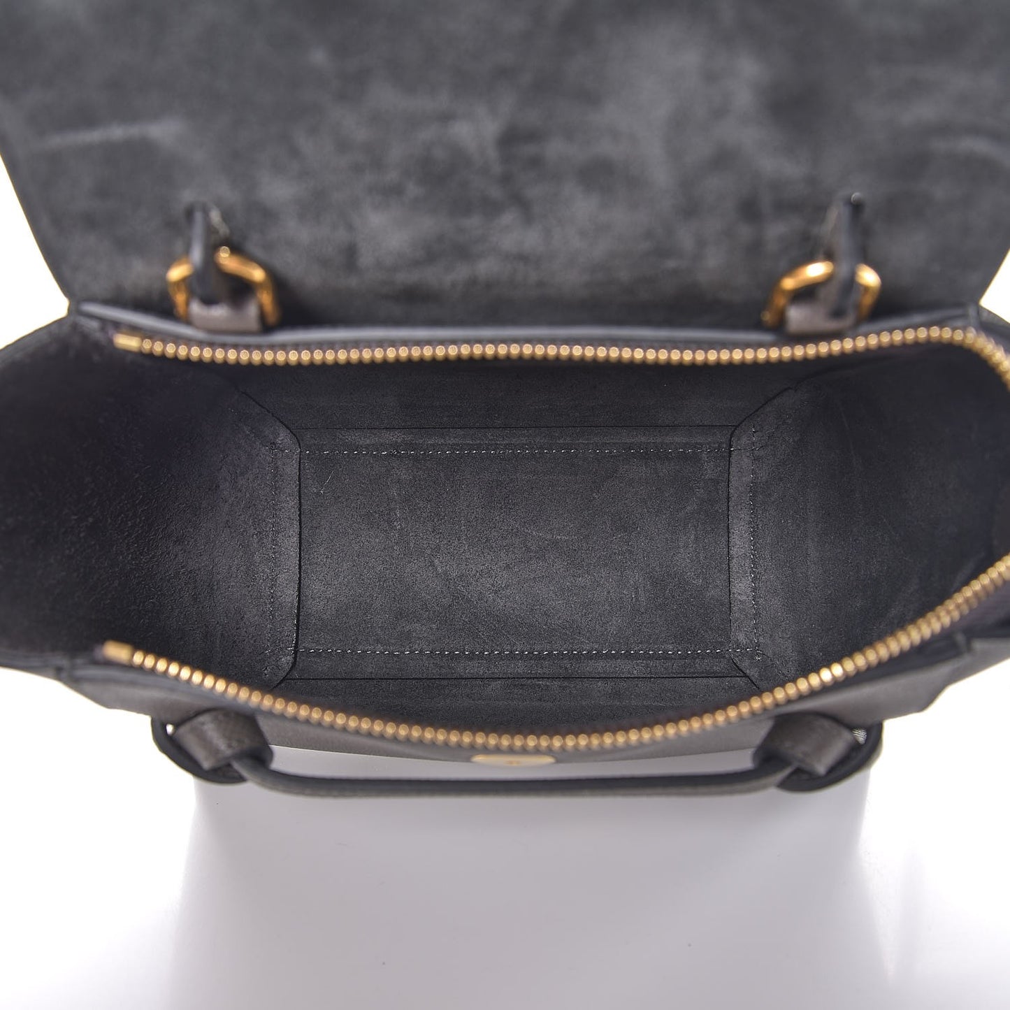 Grained Calfskin Nano Belt Bag Grey