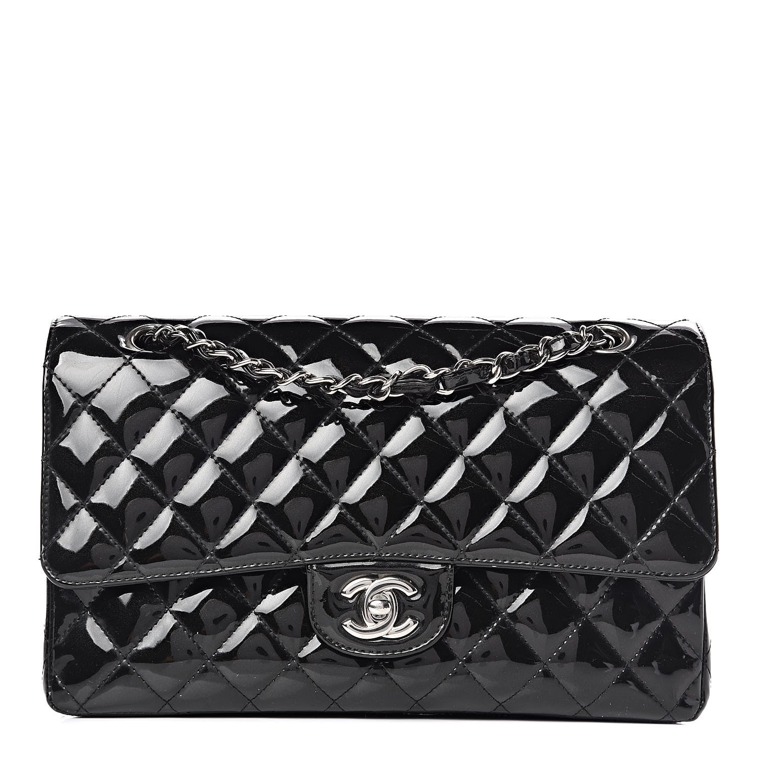Chanel Patent Quilted Medium Double Flap Black 1 of 17