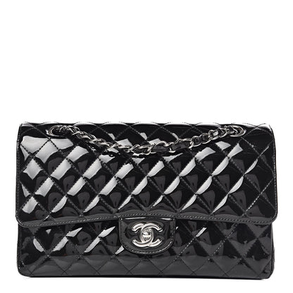 Chanel Patent Quilted Medium Double Flap Black 1 of 17